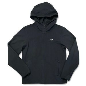 Men’s XL Black Full Zip Hoodie Sweatshirt Heavy Cotton Blend Eagle Logo Athletic